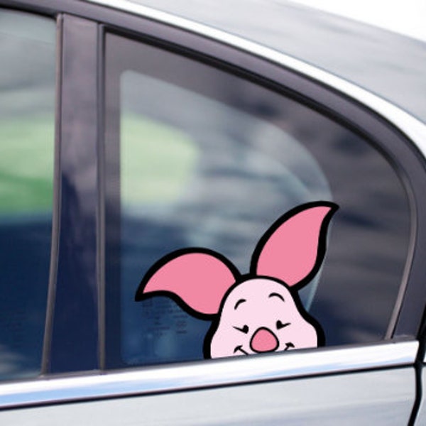 Piglet Peeking Peek Peekabo Peekers Bumper Window Vinyl Decal Disney Movie Winnie the pooh Stickers Cute Pig