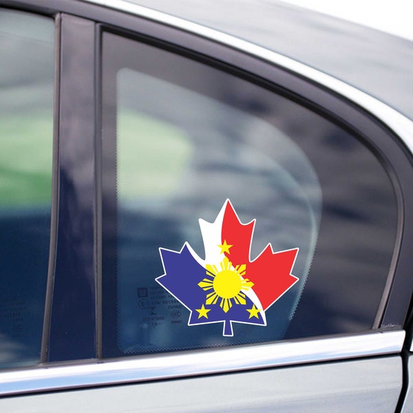 Fil Canadian Flag Leaf coche pegatina calcomanía camiones suv ventana tiktok instagram jdm divertido JDM filipinas pinoy etiqueta portátil lindo