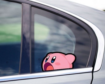 Kirby Peeking Peek Peekabo Peekers Bumper Window Vinyl Decal Anime Kids Cartoon Video Game Stickers