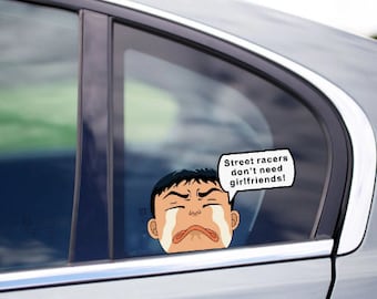 Itsuki Takeuchi Peeking Peek Peekabo Peekers "Street Racers Don't Need Girlfriends" Bumper Window Vinyl Decal Anime Cool Initial D Stickers