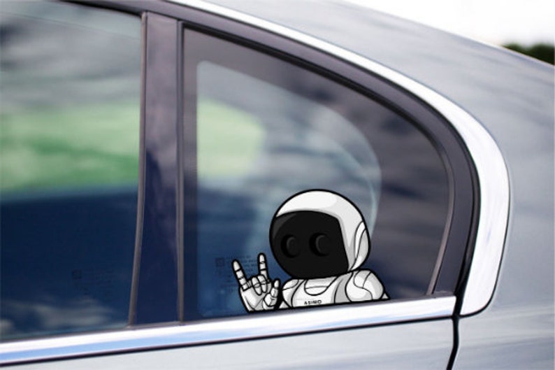Asimo Robot Gluren Peek Peekabo Peekers Bumper Venster Vinyl Decal JDM