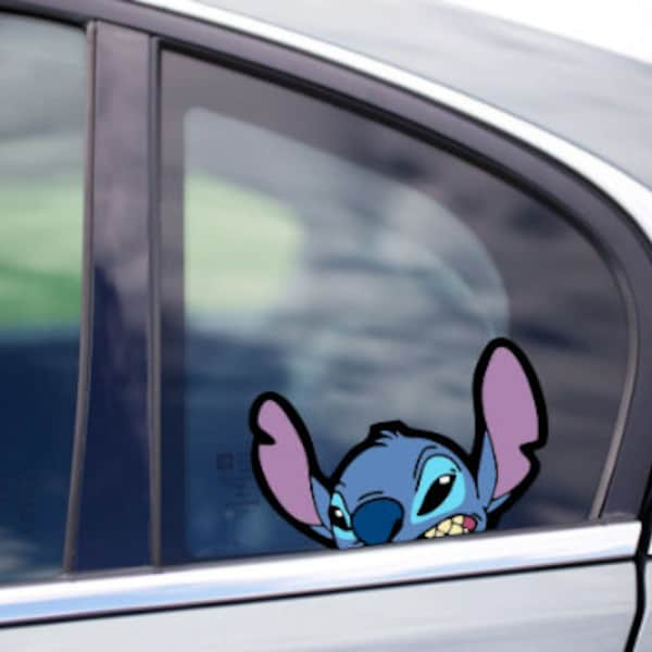 Angry Stitch from Lilo and Stitch Peeking Peek Peekabo Peekers Bumper Window Vinyl Decal Disney Movie Stickers