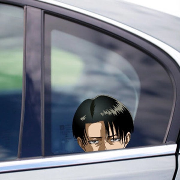 Levi Fighter Peeking Peek Peekabo Peekers Pare-chocs Fenêtre Vinyle Autocollant Cool Anime Autocollants