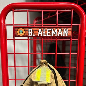 Firefighter Bunker Gear Locker Name Tag | Firehouse Nameplate for Locker | Customized Locker Name Tag | Firefighter Gift | First Responder