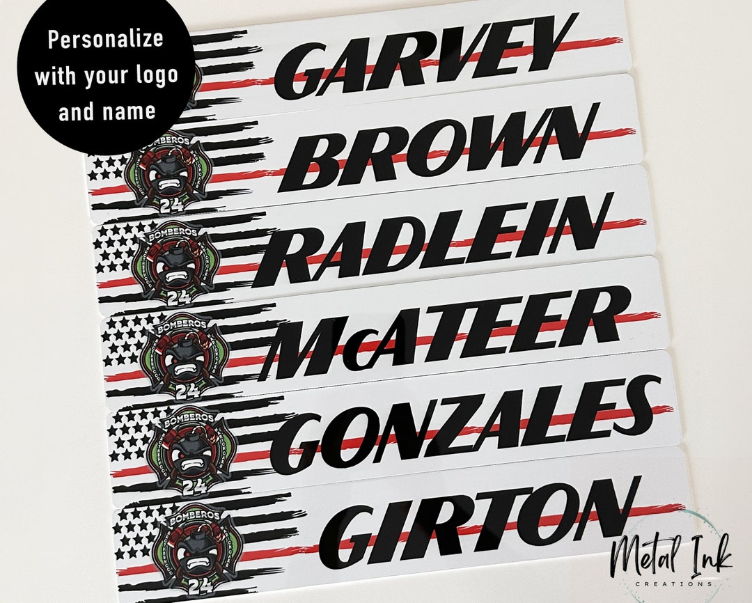 Firefighter Locker Name Tag Firehouse Name Plate for Locker Bunker Gear