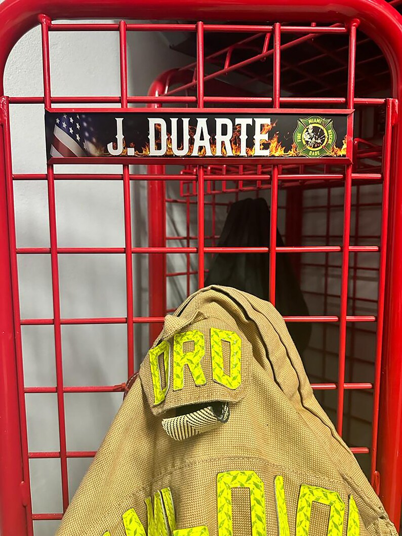 Firefighter Locker Name Tag Firehouse Name Plate for Locker Bunker Gear