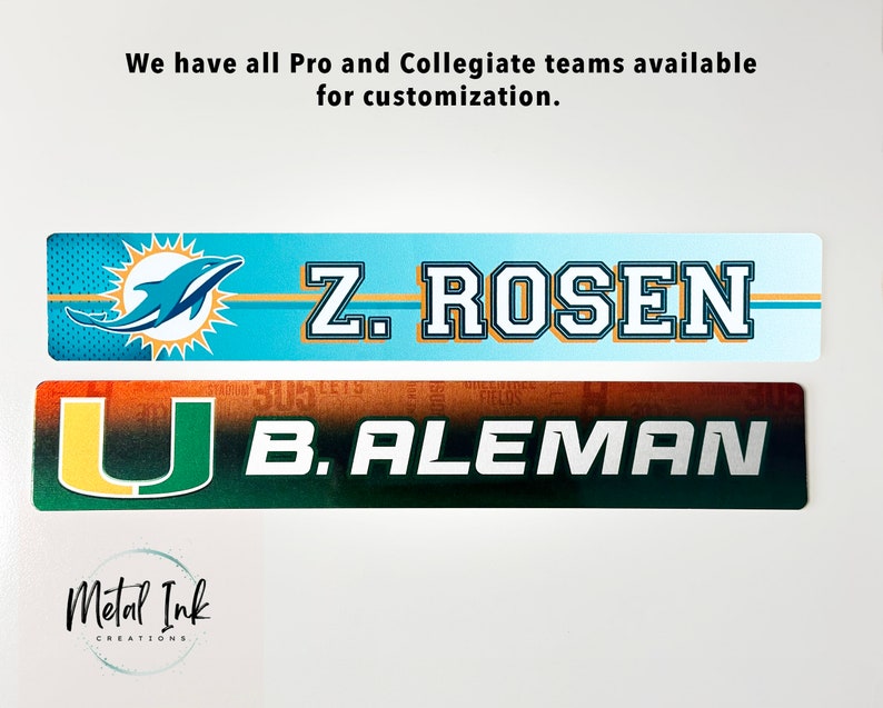 Personalized Sports Name Sign Custom NFL Fan Nameplate NBA Fan Nameplate Custom Name Tag Miami