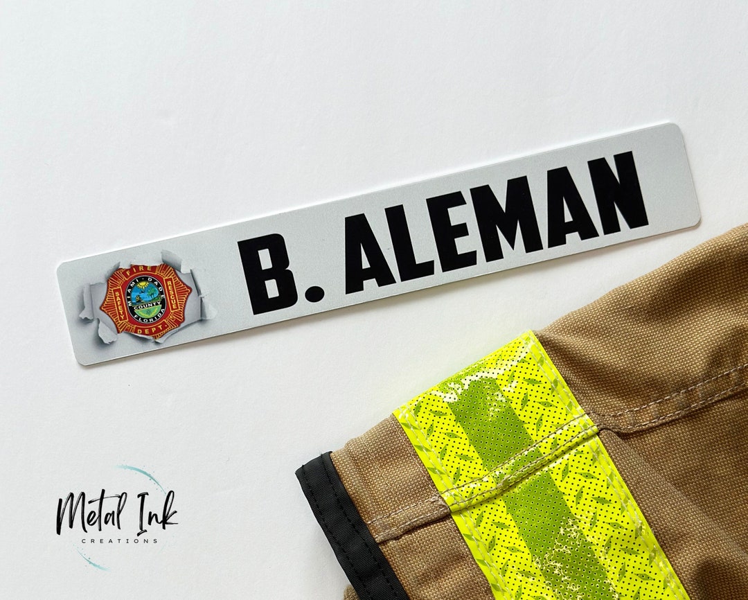 Firefighter Locker Name Tag Firehouse Name Plate for Locker Etsy