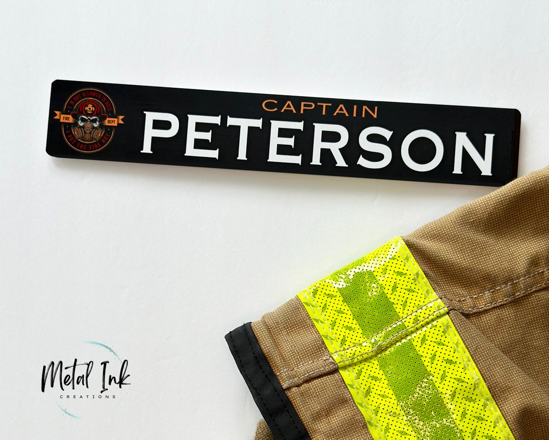 Firefighter Locker Name Tag Firehouse Name Plate for Locker Full Color