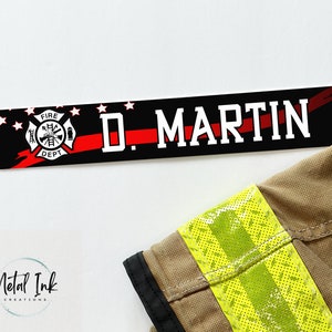 Firefighter Gear Locker Nameplate | Locker Tag Name Graduation Gift | Firefighter Locker Name Tag | Firefighter Gift | First Responder Gift