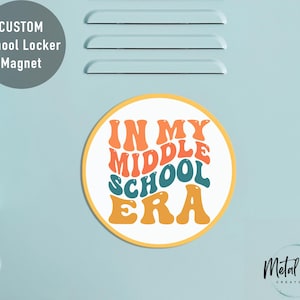 Schoolkluismagneet voor meisjes | Magneet lockernaam | In mijn middelbareschooltijdperk | Gepersonaliseerde lockerdecoratie | Naamplaatje locker | Terug naar school