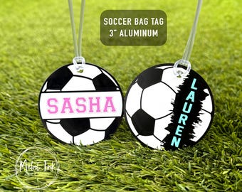 Personalized Soccer Bag Tag: Custom Aluminum Sports Name Tag