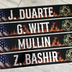 Firefighter Locker Name Tag | Firehouse Name Plate for Locker | Bunker Gear Locker Nameplate | Firefighter Gift | First Responder Gift Grad