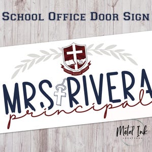 Principal Office Door Sign | School Teacher Door Sign | School Office Nameplate | Custom Name Sign Classroom | School Door Hanger Class Gift