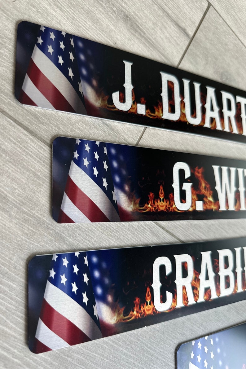 Firefighter Locker Name Tag Firehouse Name Plate for Locker Bunker Gear