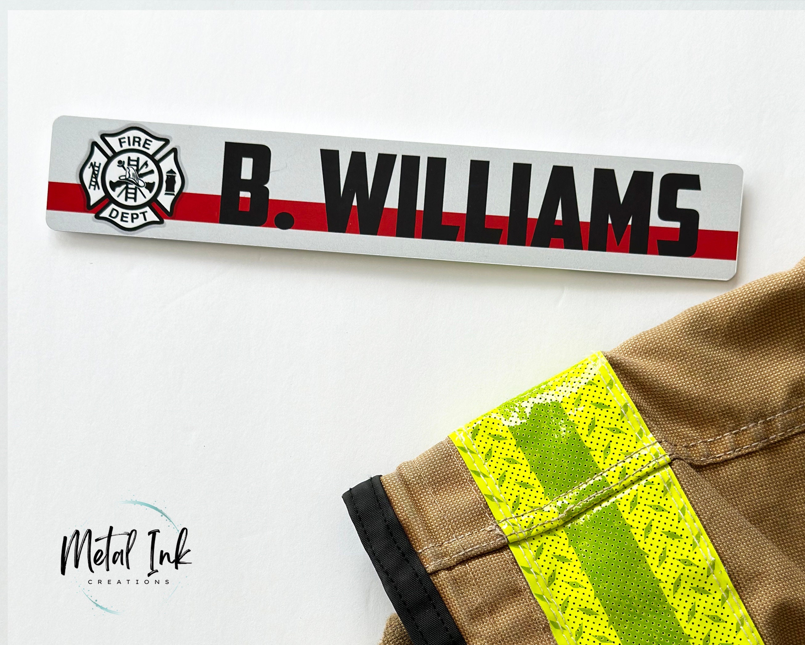 Firefighter Locker Name Tag Firehouse Name Plate for Locker Bunk Gear