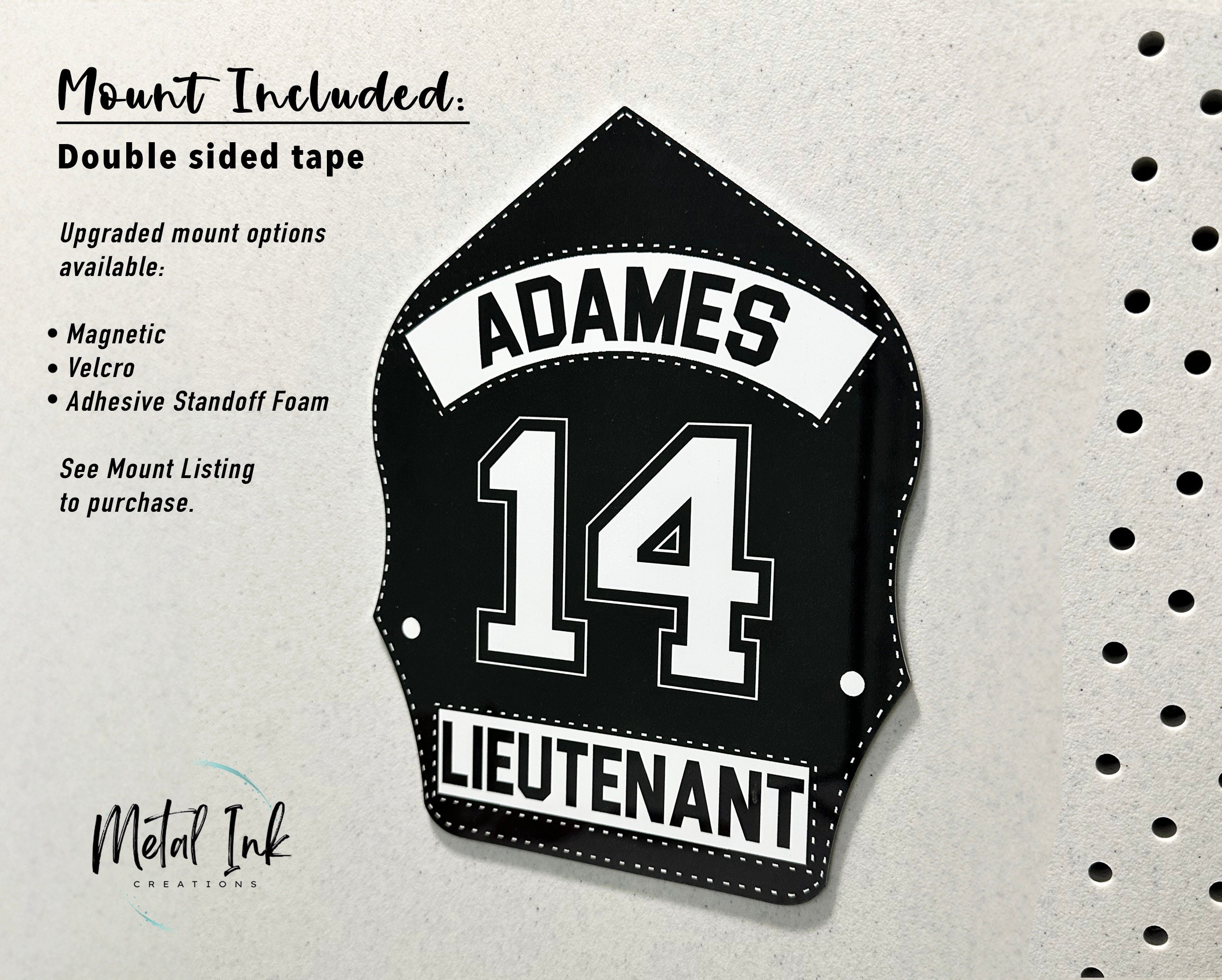 Helmet Shield 9x7 Metal Art Helmet Shield Nameplate for Locker Fireman Shield Firefighter Gift