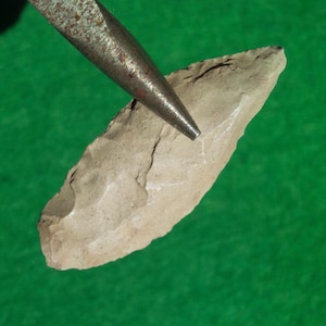 AUTHENTIEK WASHINGTON PIJLKOP 1-13/16&quot; cascade eivormig, vroeg tot midden archaïsch 8000-5000 bp. Fijn oud vakmanschap met basale verdunning.