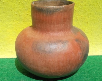 PREHISTORIC POTTERY JAR 4.5" X 4.5"" Sinagua Pit Fired Pottery Jar Olla from Arizona Arrowhead Col. Good Condition with Thin Walls Age Unk.