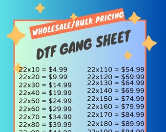 Custom DTF Print Transfer Gang Sheet, Ready to Press