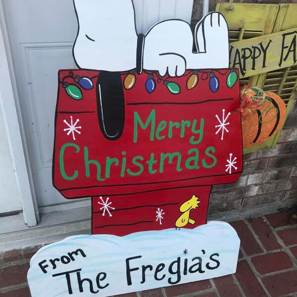 Peanuts Christmas Yard Art Etsy