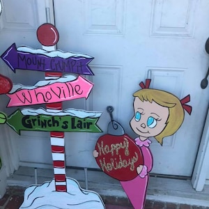 Christmas / Holiday  Grinch Inspired Whoville  Mount Crumpet Street Sign  yard sign 1pc