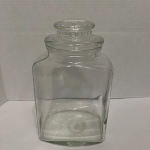 Vintage Clear Glass Candy Jar Cookie Jar Apothecary Jar Canister 10&quot; MCM