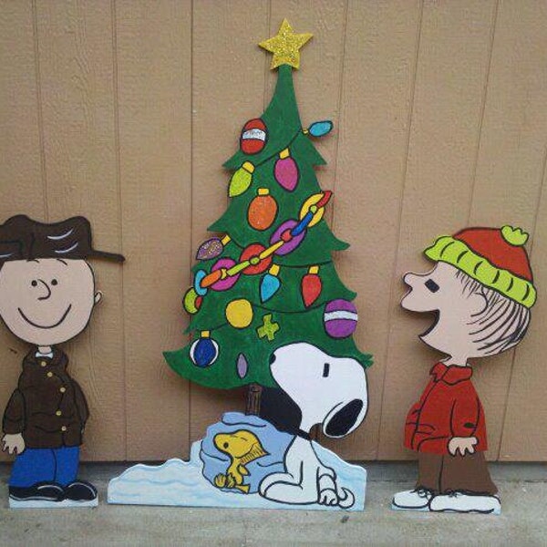 Peanuts Christmas Yard Art Etsy