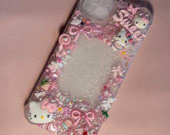 Kawaii kitty junk case|pink case|handmade|hellokitty case|phonecase| Polaroid case