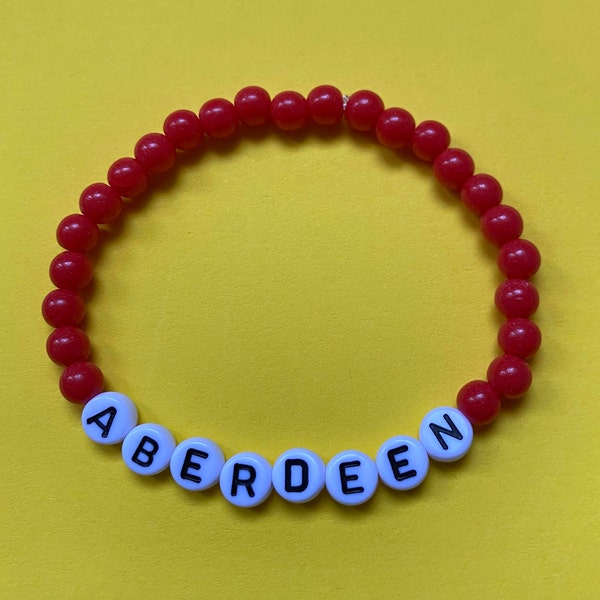 Aberdeen Football Club Kids and Adults  Beaded Bracelet