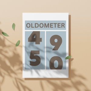 Oldometer Happy 50th Birthday Card | Funny Birthday Card for Dad | Instant Download Printable Card