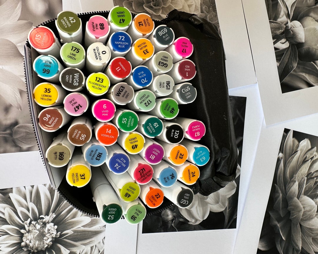 Alcohol Marker Floral Photo Coloring Set - Etsy