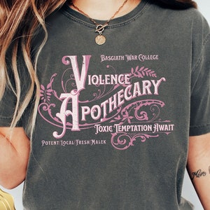 Violet Sorrengail Apothecary T-Shirt, Fourth Wing Shirt, Basgiath War College Tee Shirt, Gift for Book Lover, Dragon Rider, Basgiath Merch