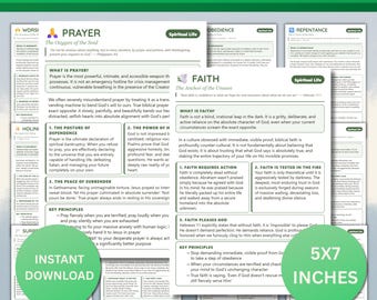 60 Topical Bible Study Guide Tip-ins, Printable Journaling Inserts PDF, Christian Scripture Aid, 5x7 PDF Download