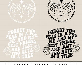 Dos nueces en un árbol, mejor amiga SVG PNG (Descarga digital)