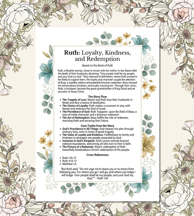Ruth Bible Study Tip-ins – Christian Journal Printable (JPG, PDF ...