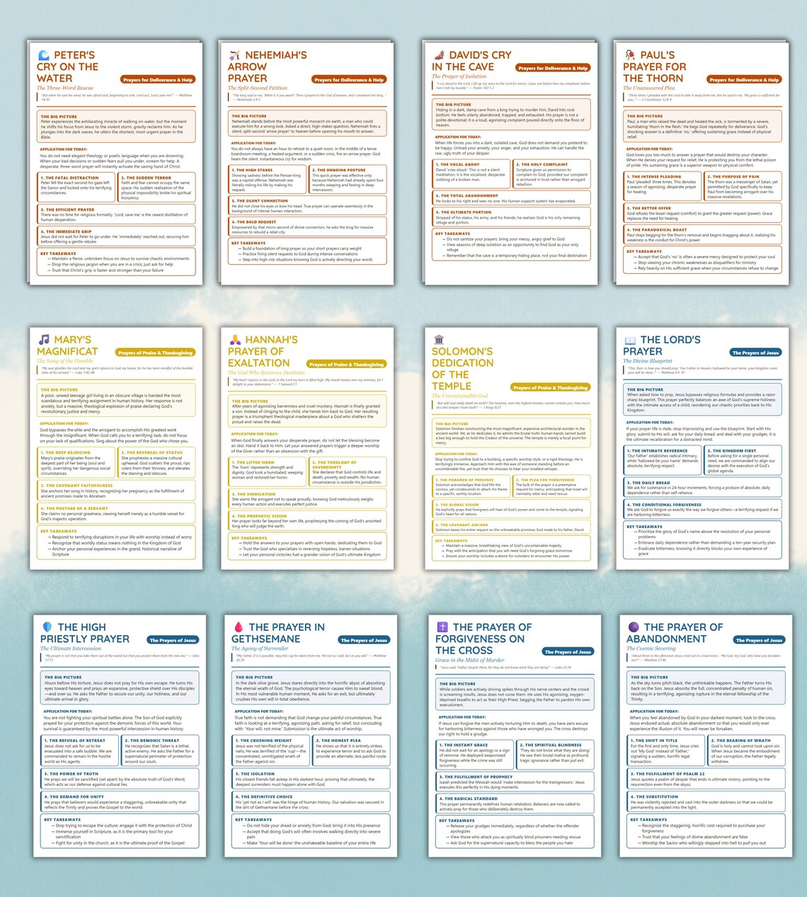 30 Prayers of the Bible Study Guide Tip-ins, Printable Journaling ...