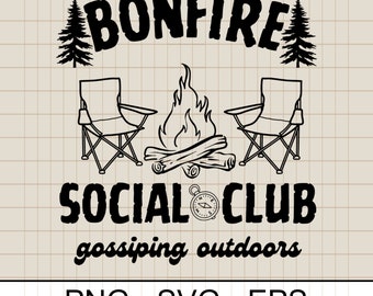 Bonfire Social Club SVG PNG: Retro Camper Digital Download