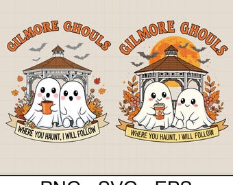 Gilmore Ghouls Halloween PNG SVG: Parodia de fantasmas espeluznantes (Descarga digital)