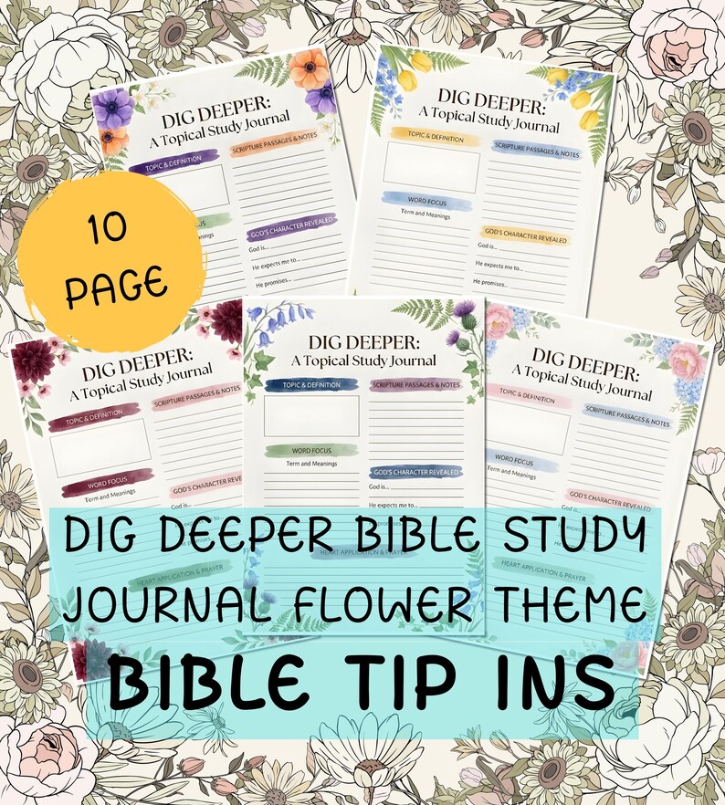 10 Bible Study Printable Guide & Template for Daily Study and Spiritual ...