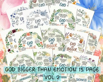 Bible Tip ins God is Bigger Than Emotions Vol 2 Bundle PDF - Christian Journal Printable, Entire Book Summary, One Year Bible Cheat
