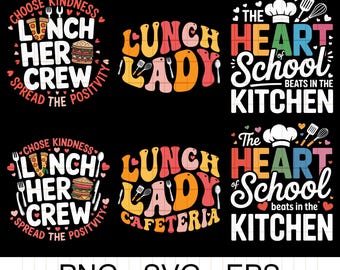 Lunch Lady SVG PNG: Projekt załogi szkolnej stołówki (pobieranie cyfrowe)