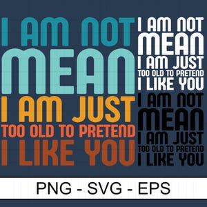 Ik zeg niet gemeen SVG PNG, grappig citaatontwerp (digitale download)