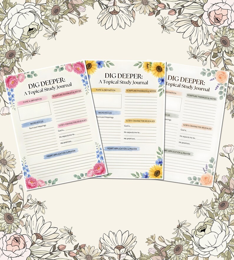 10 Bible Study Printable Guide & Template for Daily Study and Spiritual ...