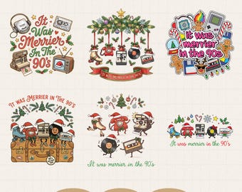 It Was Merrier In The 90's PNG, Retro Christmas VHS Cassetten, Vintage Holiday Shirt,  Sublimation Digital Download