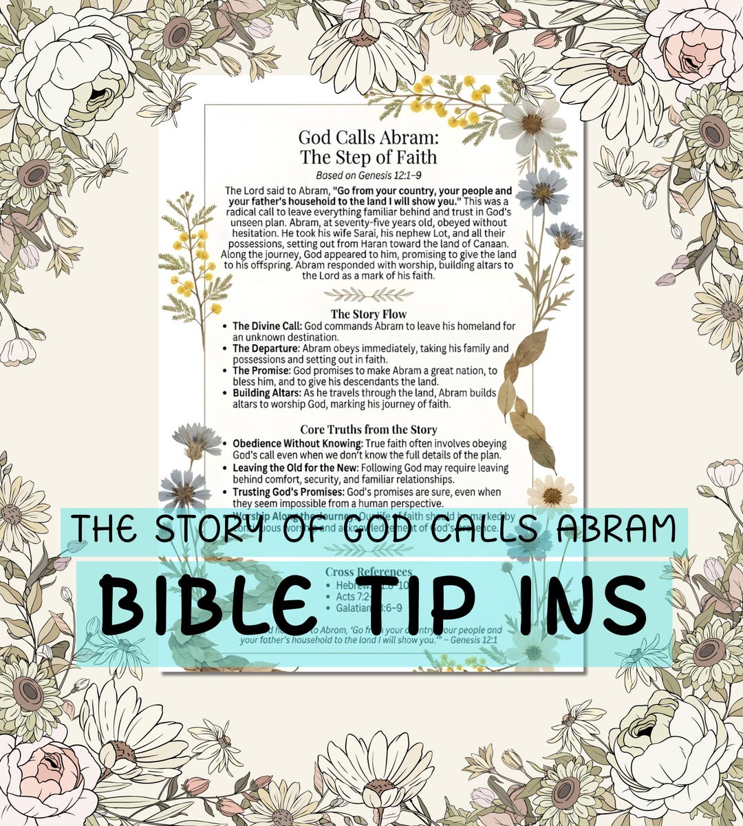 God Calls Abram Bible Tip-in - Genesis 12 Faith Journey, Christian ...