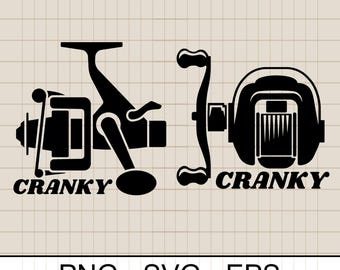 Cranky Fishing Svg Png , Funny Fishing Svg Png, Cranky Fisher, Fishing Dad Gift, Men&#39;s Fisherman ,Fishing Reel Tee,Grandpa Fathers Day Gift