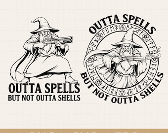 Sin hechizos pero no sin caparazones Svg Png, Dungeon Master, RPG D20, archivo digital