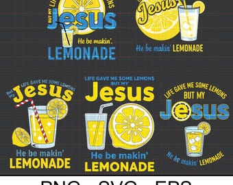 Lemonade Jesus PNG SVG: Christian Faith Digital Download