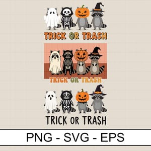 Spooky Raccoon Halloween SVG PNG: Feral Trick or Trash Shirt (Digital Download)